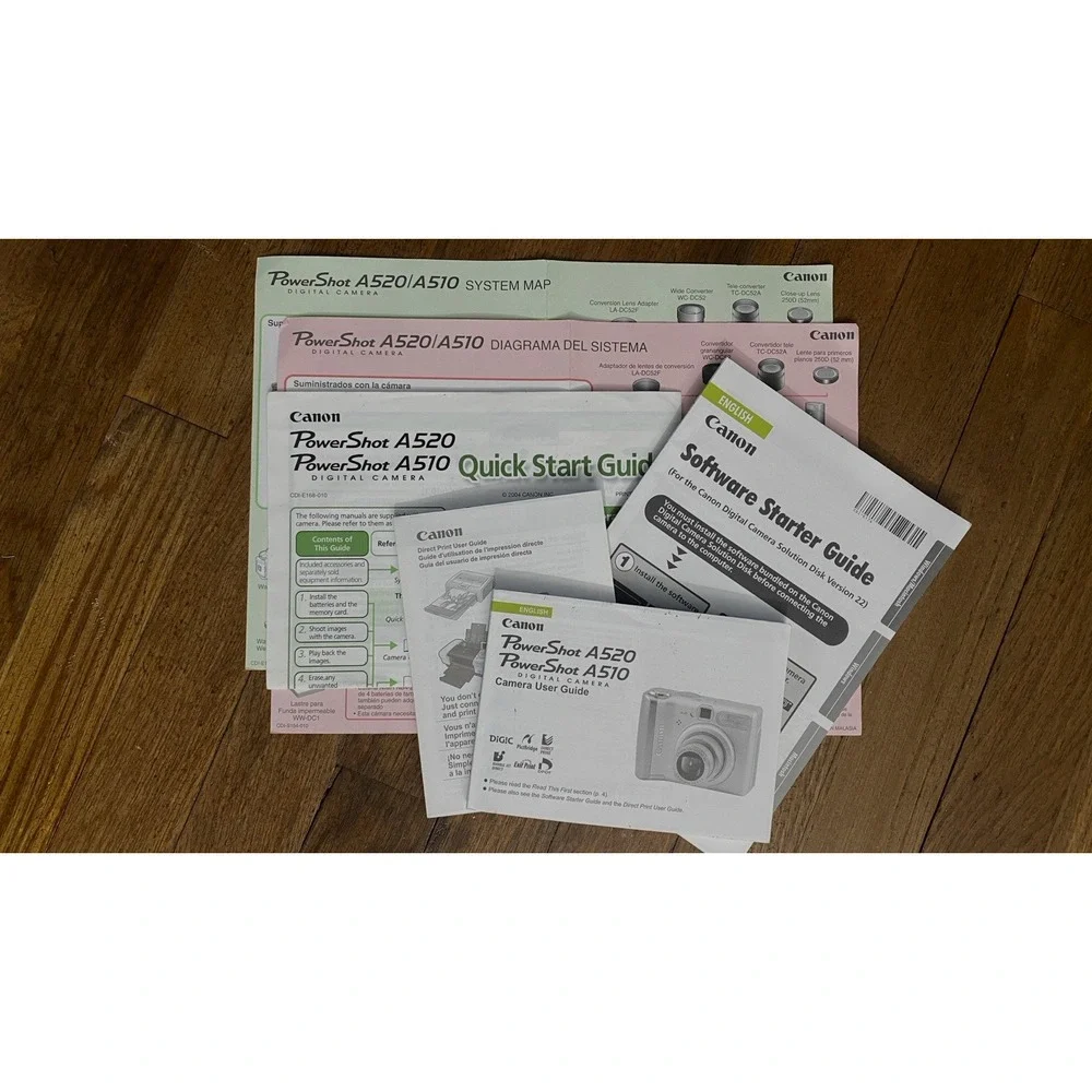 Canon PowerShot A510/A520 User Guide Software Guide Quick Start Diagrama System